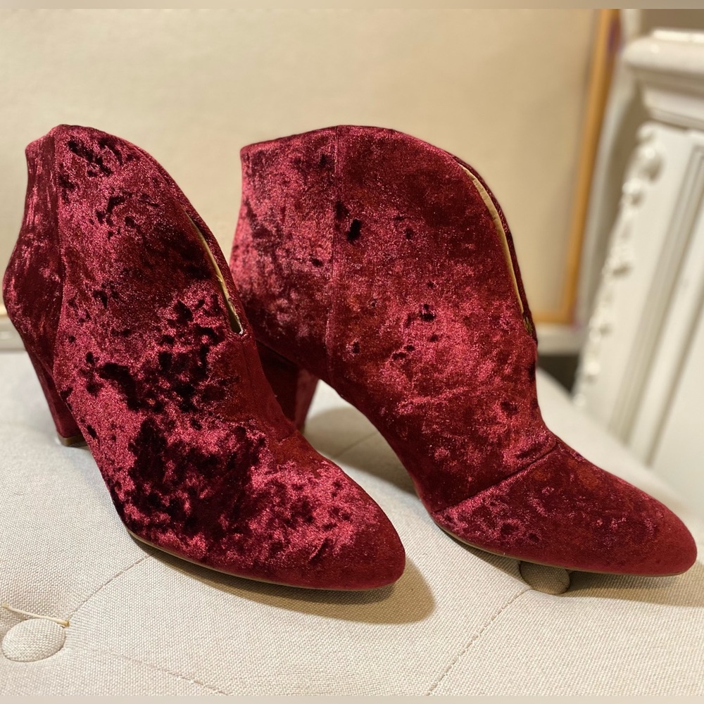 Vince Camuto red booties.